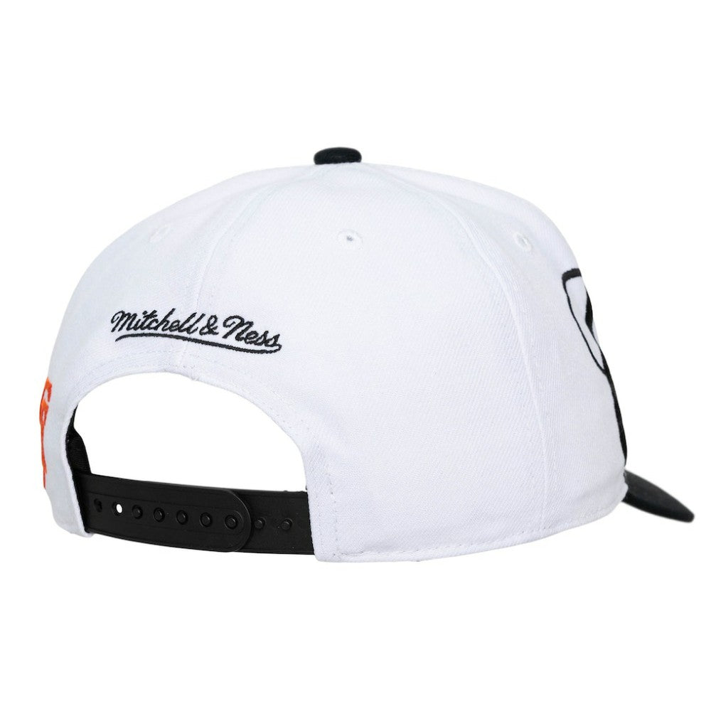San Francisco Giants Unisex XL Script Pro Crown Adjustable Hat White/Black | Mitchell & Ness