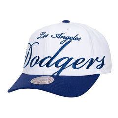 Los Angeles Dodgers Unisex XL Script Pro Crown Snapback Hat White/Royal | Mitchell & Ness