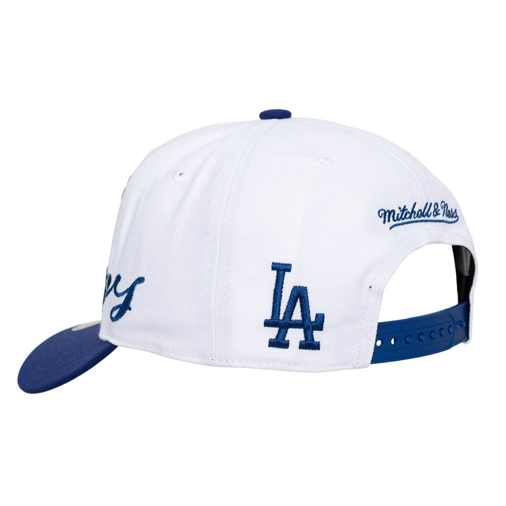 Los Angeles Dodgers Unisex XL Script Pro Crown Snapback Hat White/Royal | Mitchell & Ness