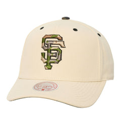 San Francisco Giants Unisex Camo Logo Pro Crown Snapback Hat Cream | Mitchell & Ness