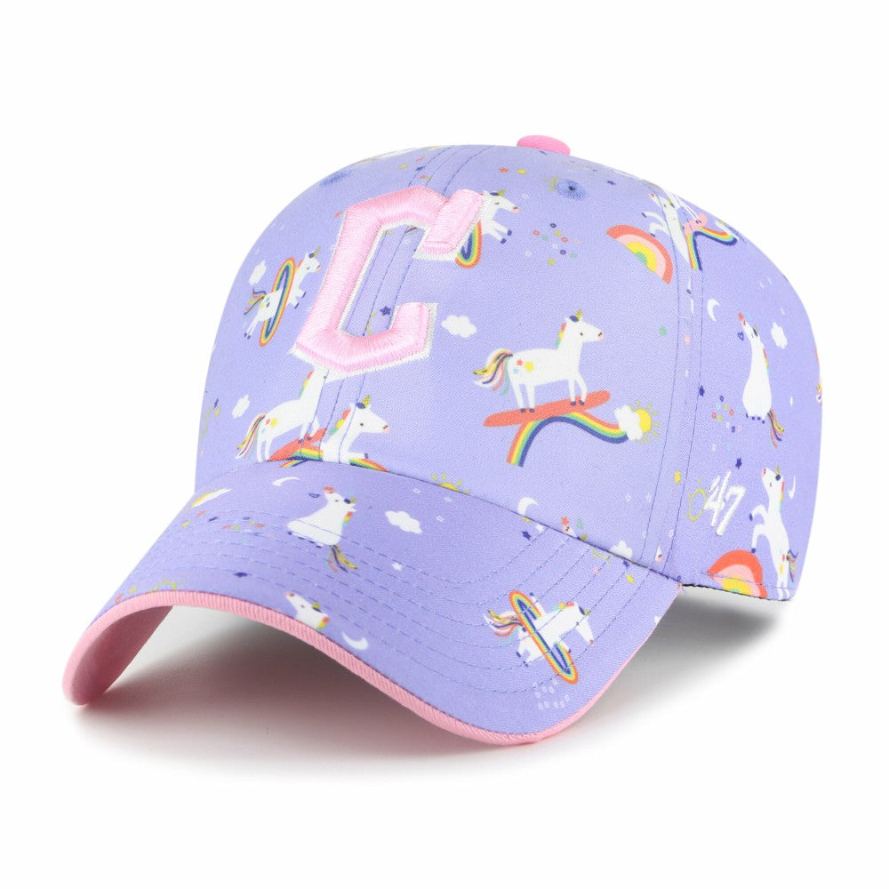 Cleveland Guardians Girls Youth Unicorn Clean Up Adjustable Hat Lavender | 47 brand