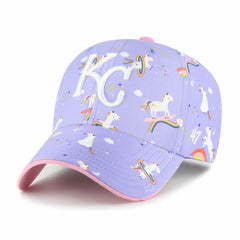 Kansas City Royals Girls Youth Unicorn Clean Up Adjustable Hat Lavender | 47 brand