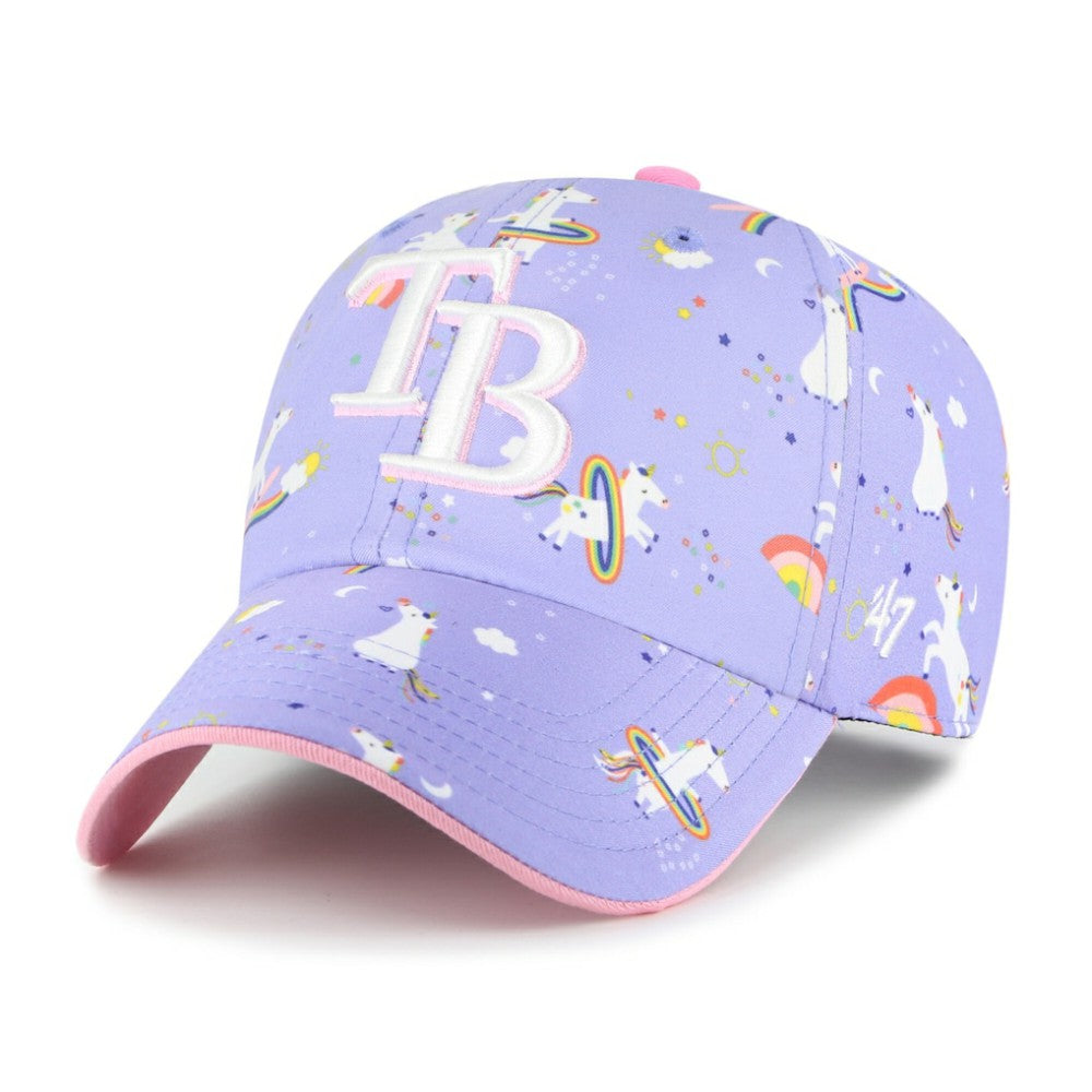 Tampa Bay Rays Girls Youth Unicorn Clean Up Adjustable Hat Lavender | 47 brand