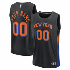New York Knicks Youth Fastbreak Custom Jersey - Statement Edition - Black