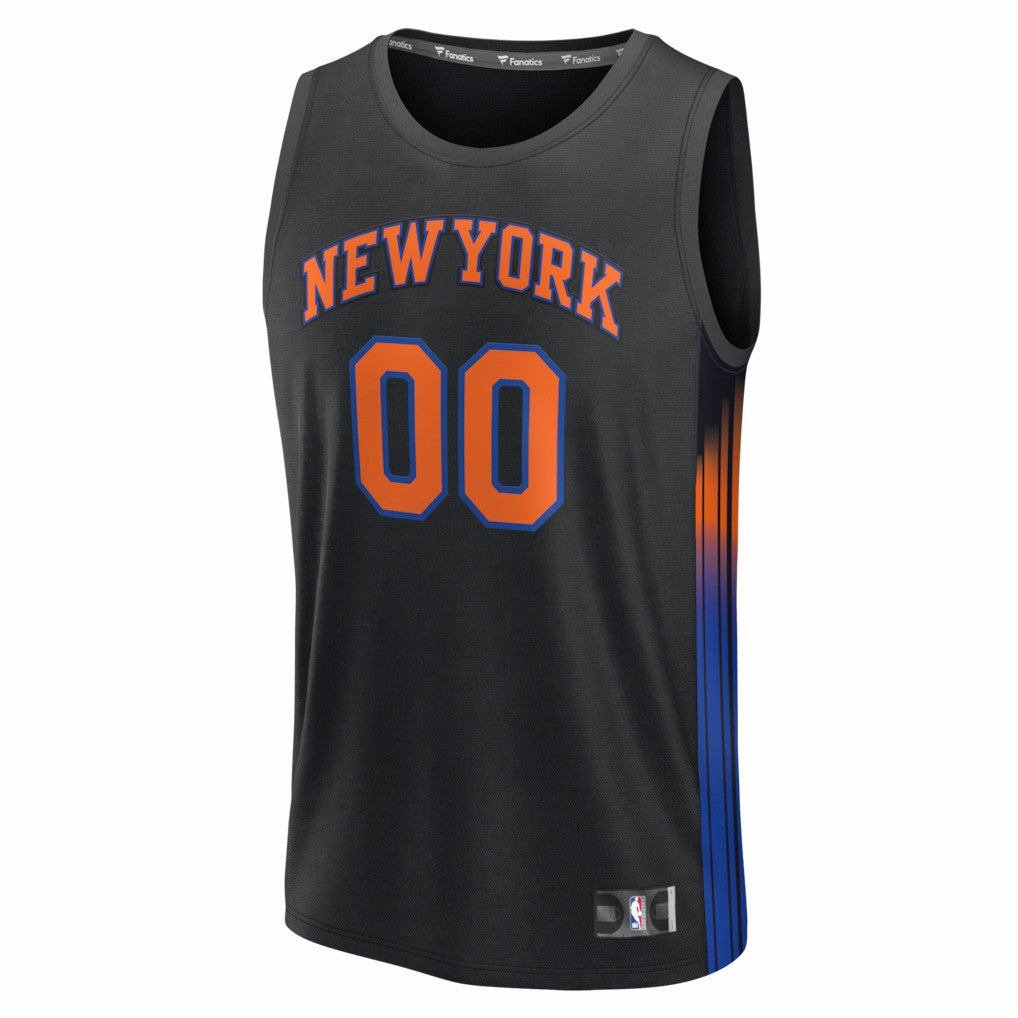 New York Knicks Youth Fastbreak Custom Jersey - Statement Edition - Black