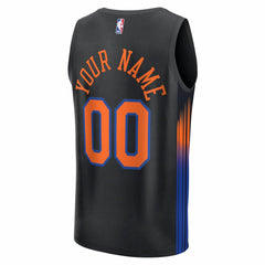 New York Knicks Youth Fastbreak Custom Jersey - Statement Edition - Black