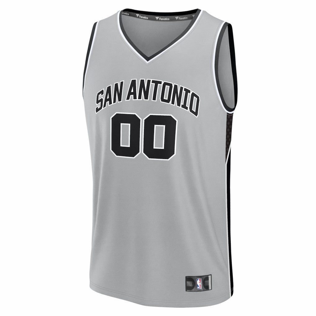 San Antonio Spurs Youth Fastbreak Custom Jersey - Statement Edition - Silver
