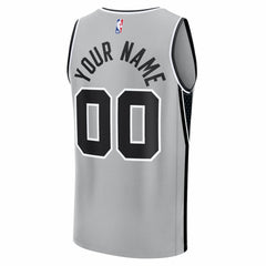 San Antonio Spurs Youth Fastbreak Custom Jersey - Statement Edition - Silver
