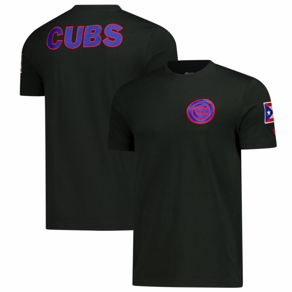 Chicago Cubs Puerto Rico Country Flag T-Shirt Black | New Era