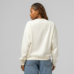New York Mets Women's Premium Oversized Crewneck Sweatshirt Cream | Mitchell & Ness