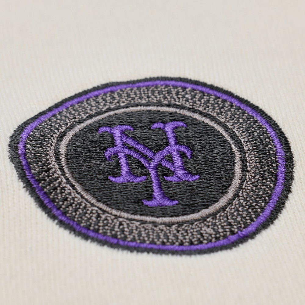 New York Mets Women's Premium Oversized Crewneck Sweatshirt Cream | Mitchell & Ness