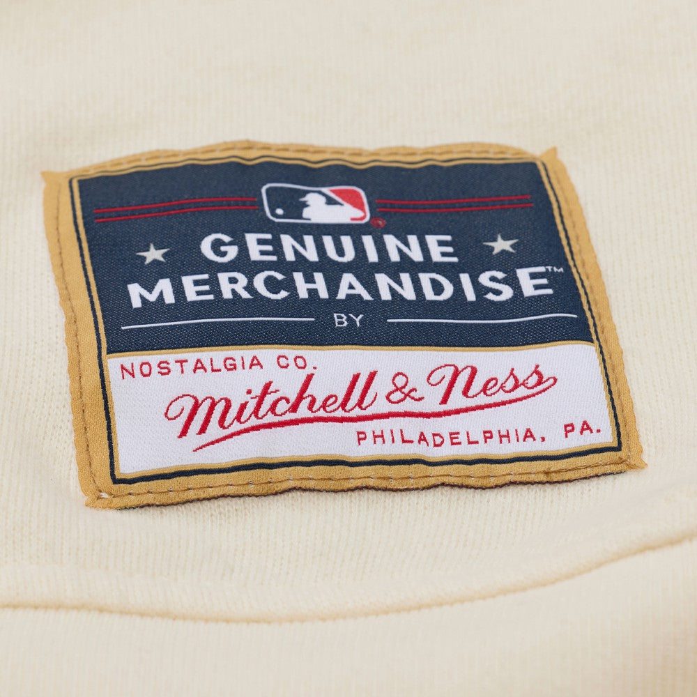 New York Mets Women's Premium Oversized Crewneck Sweatshirt Cream | Mitchell & Ness