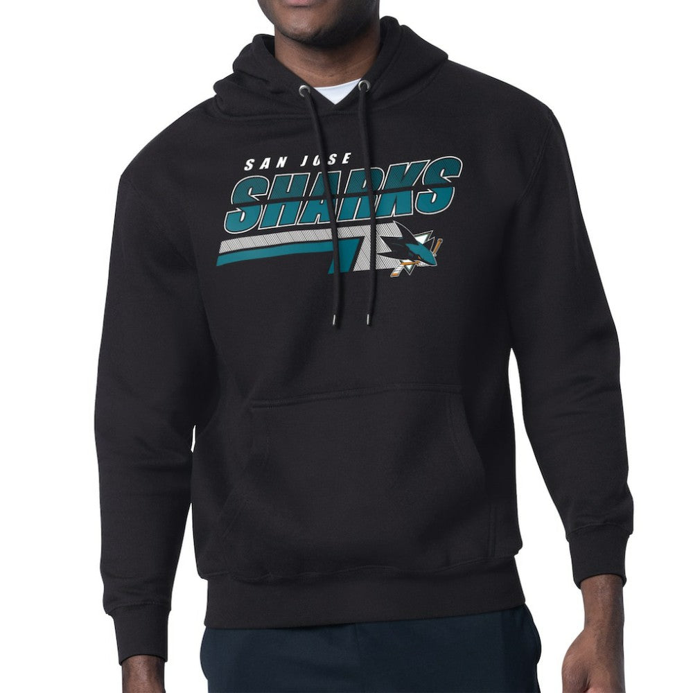 San Jose Sharks Starter Logo Push Fleece Hoodie Black