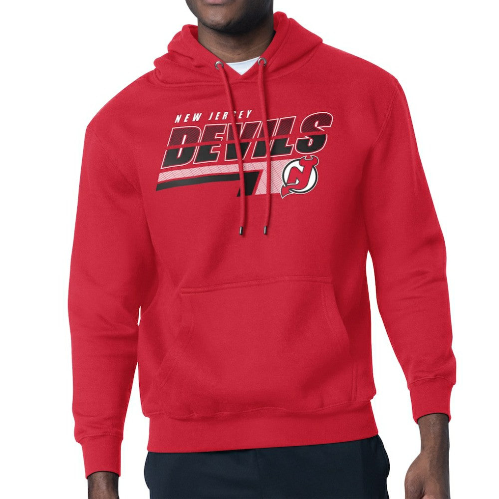 New Jersey Devils Starter Logo Push Fleece Hoodie Red