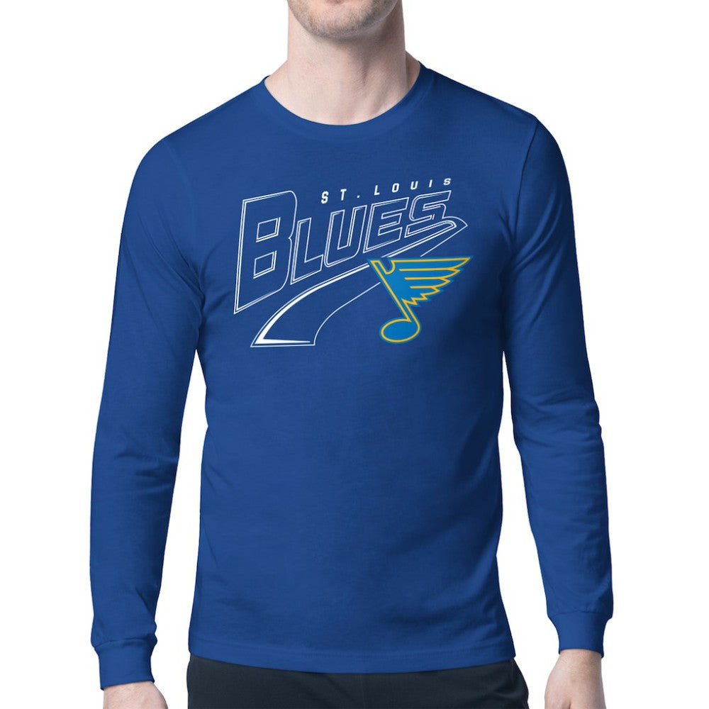 St. Louis Blues Starter Modern Tailsweep Long Sleeve T-Shirt Blue