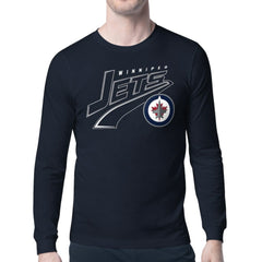 Winnipeg Jets Starter Modern Tailsweep Long Sleeve T-Shirt Navy