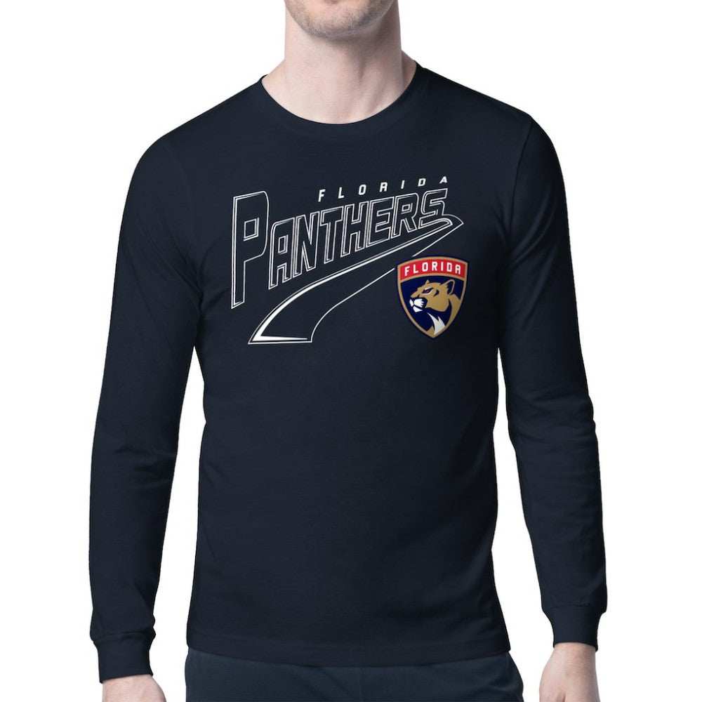 Florida Panthers Starter Modern Tailsweep Long Sleeve T-Shirt Navy