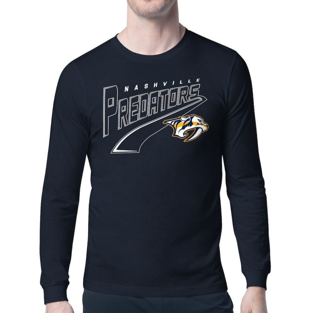 Nashville Predators Starter Modern Tailsweep Long Sleeve T-Shirt Navy
