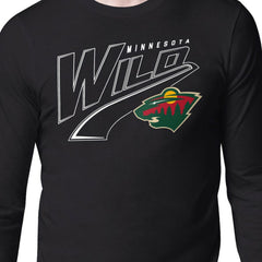Minnesota Wild Starter Modern Tailsweep Long Sleeve T-Shirt Black