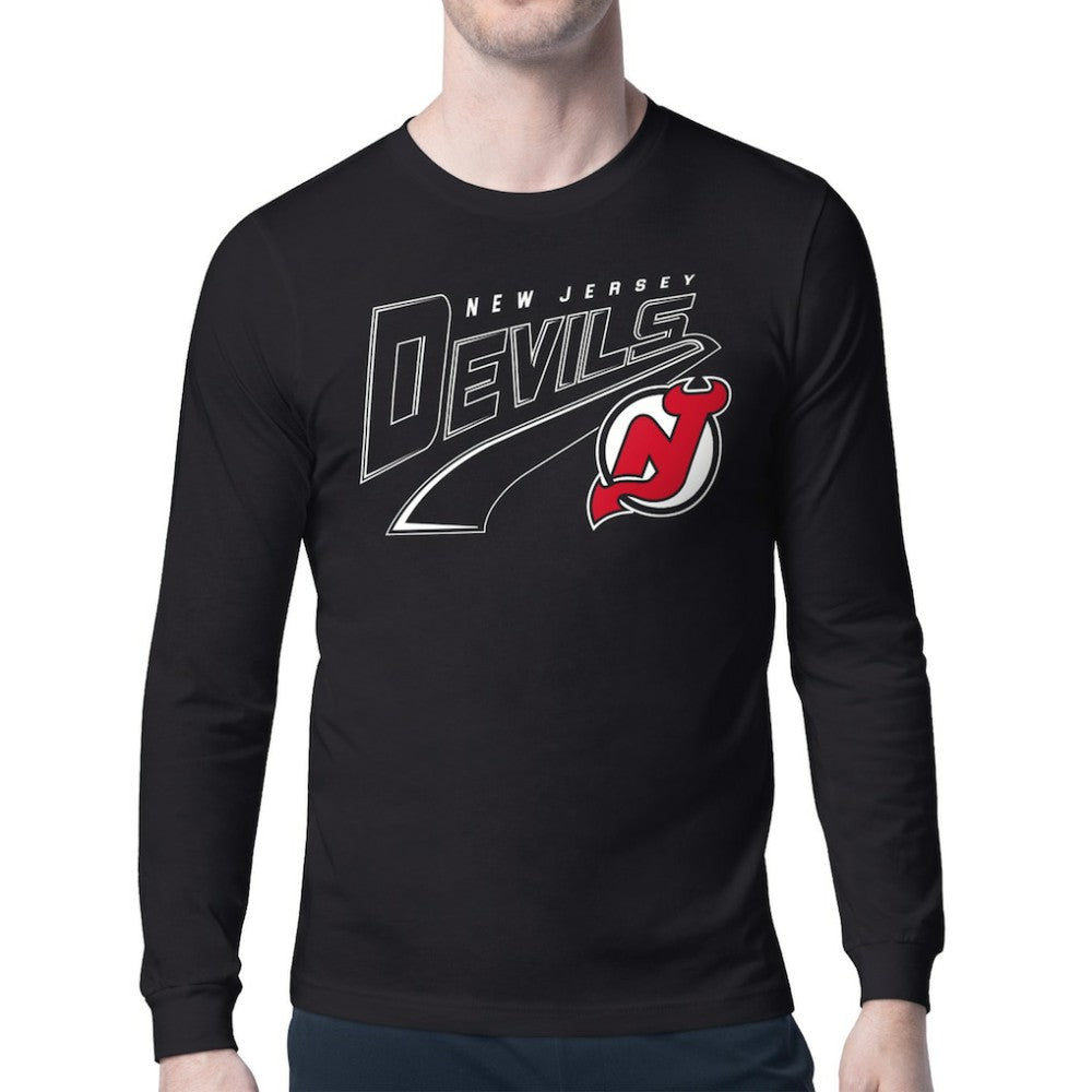 New Jersey Devils Starter Modern Tailsweep Long Sleeve T-Shirt Black