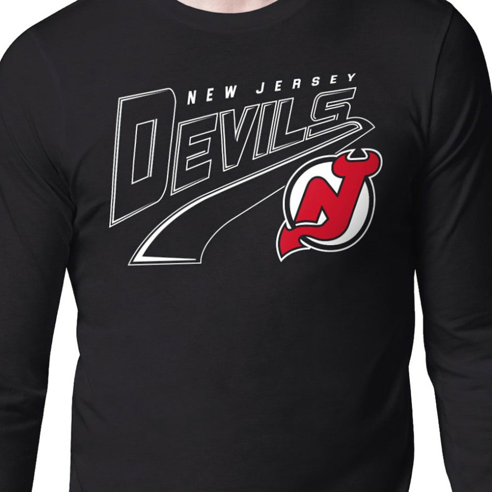 New Jersey Devils Starter Modern Tailsweep Long Sleeve T-Shirt Black