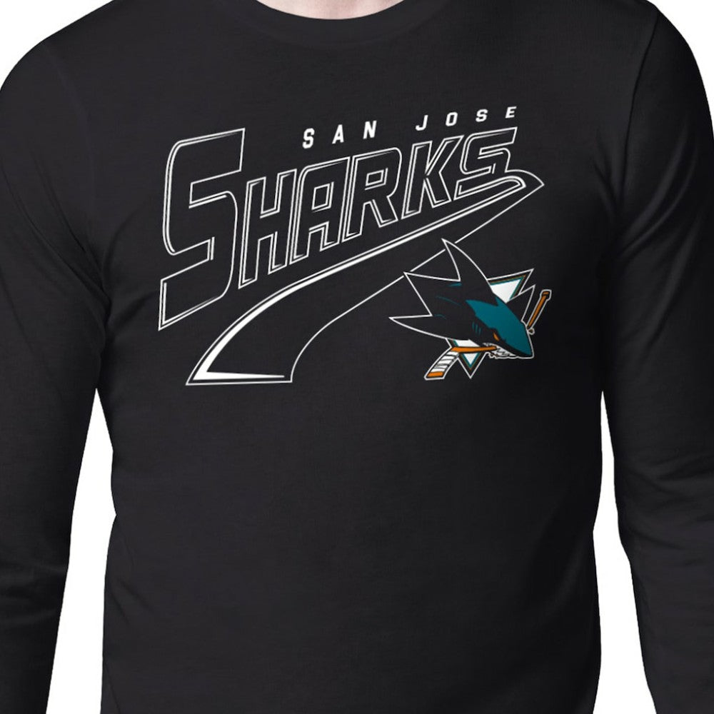 San Jose Sharks Starter Modern Tailsweep Long Sleeve T-Shirt Black