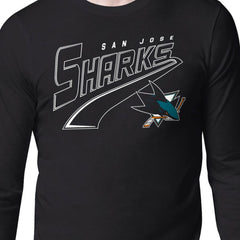 San Jose Sharks Starter Modern Tailsweep Long Sleeve T-Shirt Black