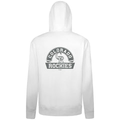 Colorado Rockies Levelwear Podium Chenille Logo Full-Zip Hoodie White