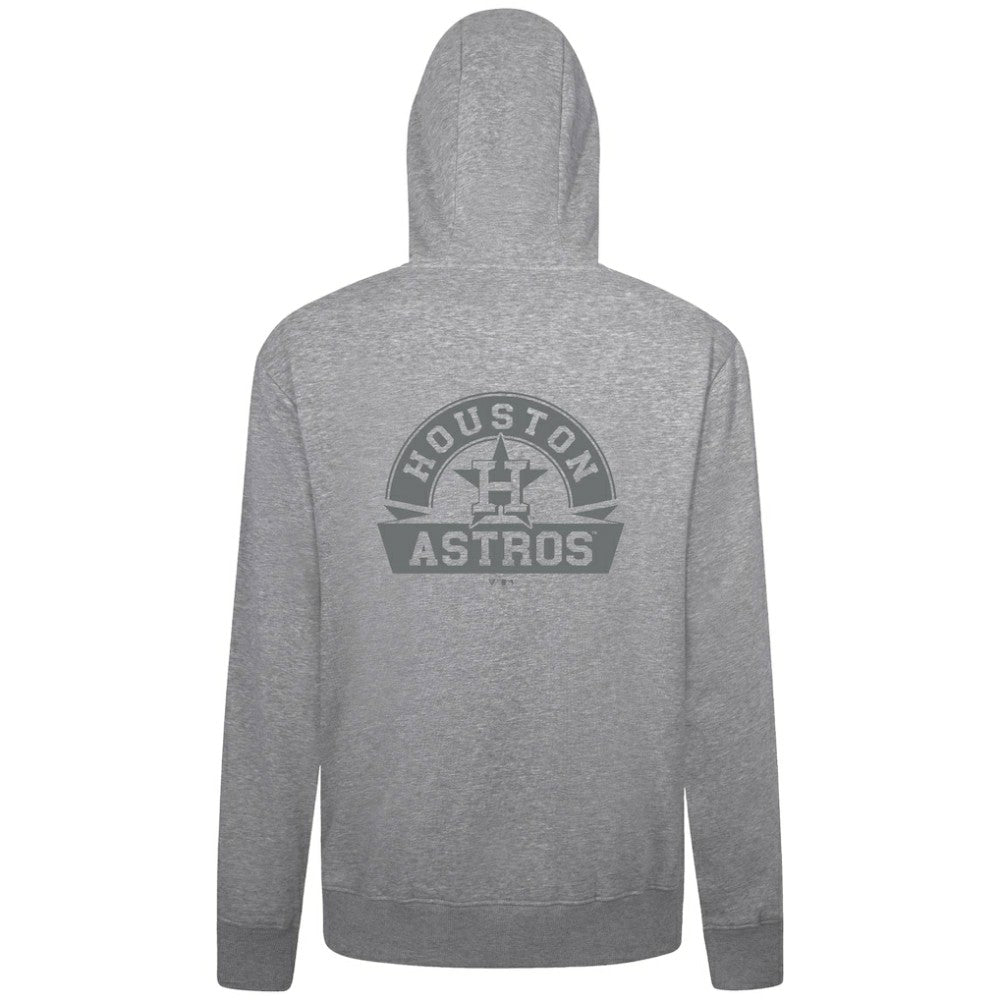 Houston Astros Levelwear Podium Chenille Logo Full-Zip Hoodie Heather Gray