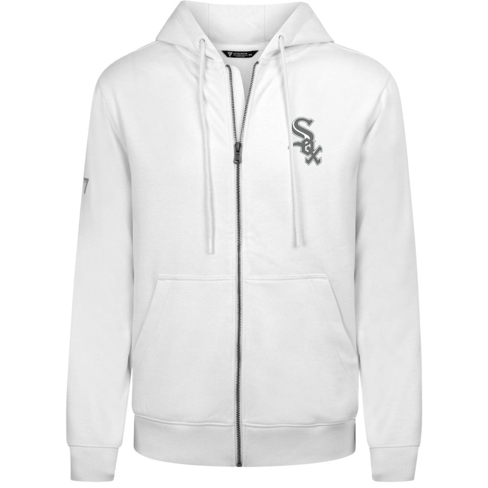 Chicago White Sox Levelwear Podium Chenille Logo Full-Zip Hoodie White