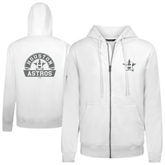 Houston Astros Levelwear Podium Chenille Logo Full-Zip Hoodie White