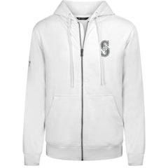 Seattle Mariners Levelwear Podium Banner Arch Full-Zip Hoodie White