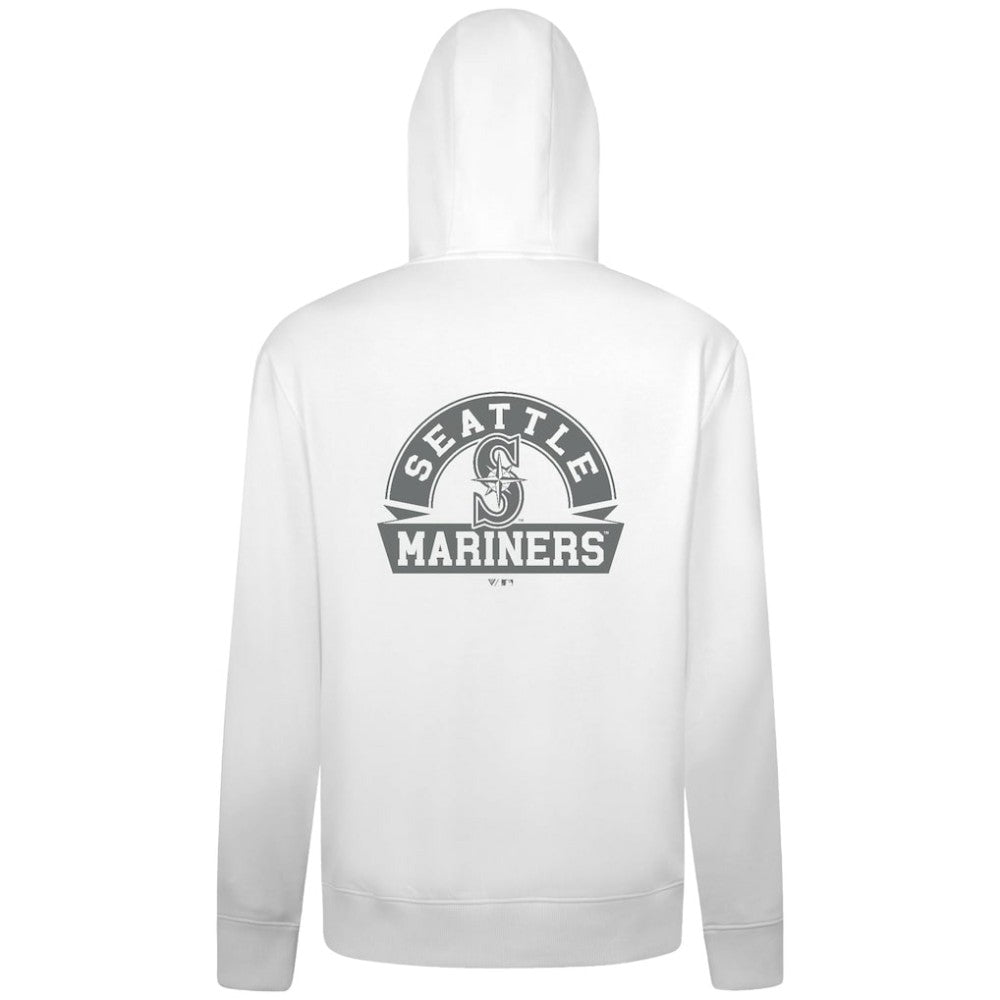 Seattle Mariners Levelwear Podium Banner Arch Full-Zip Hoodie White