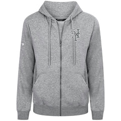 New York Mets Levelwear Podium Banner Arch Full-Zip Hoodie Heather Gray