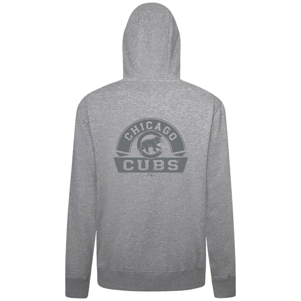 Chicago Cubs Levelwear Podium Banner Arch Full-Zip Hoodie Heather Gray