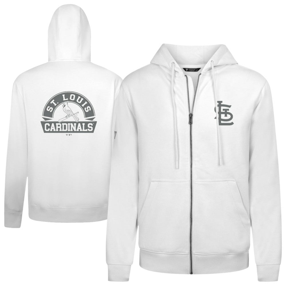 St. Louis Cardinals Levelwear Podium Banner Arch Full-Zip Hoodie White