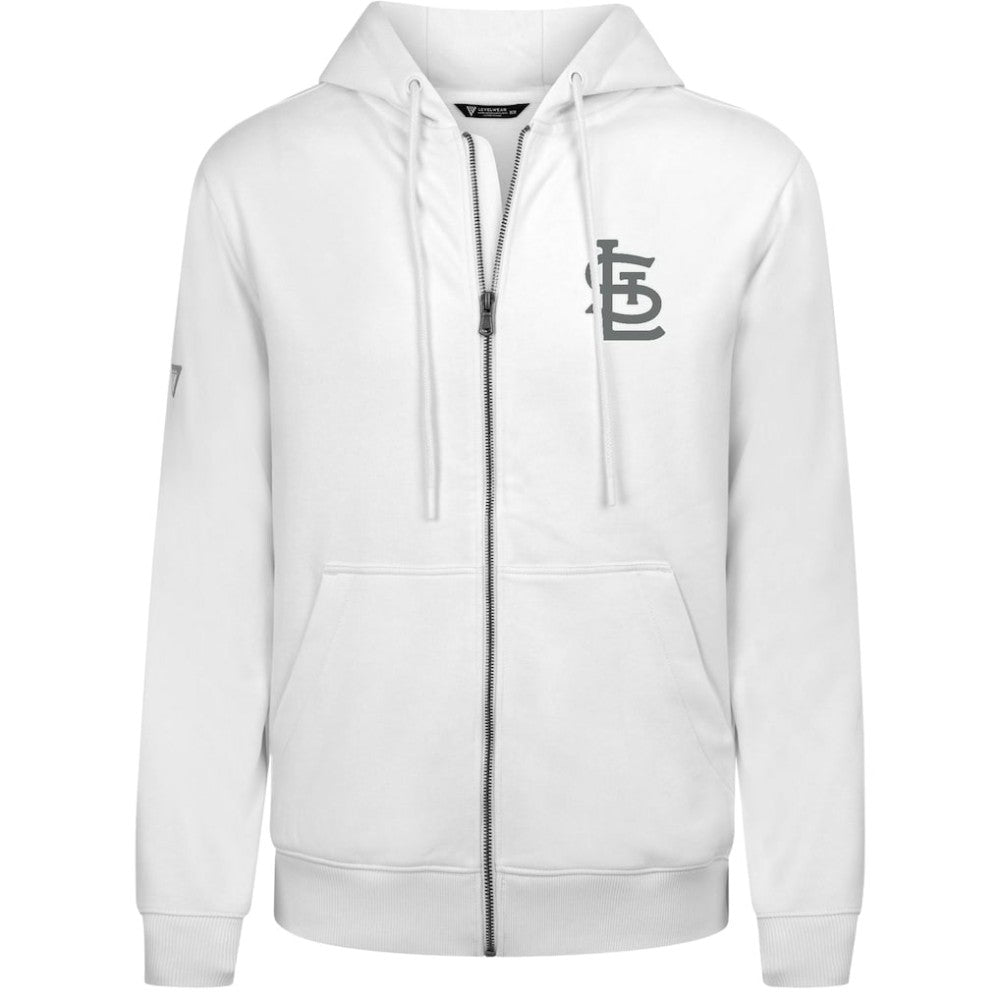 St. Louis Cardinals Levelwear Podium Banner Arch Full-Zip Hoodie White