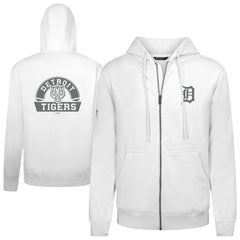 Detroit Tigers Levelwear Podium Banner Arch Full-Zip Hoodie White