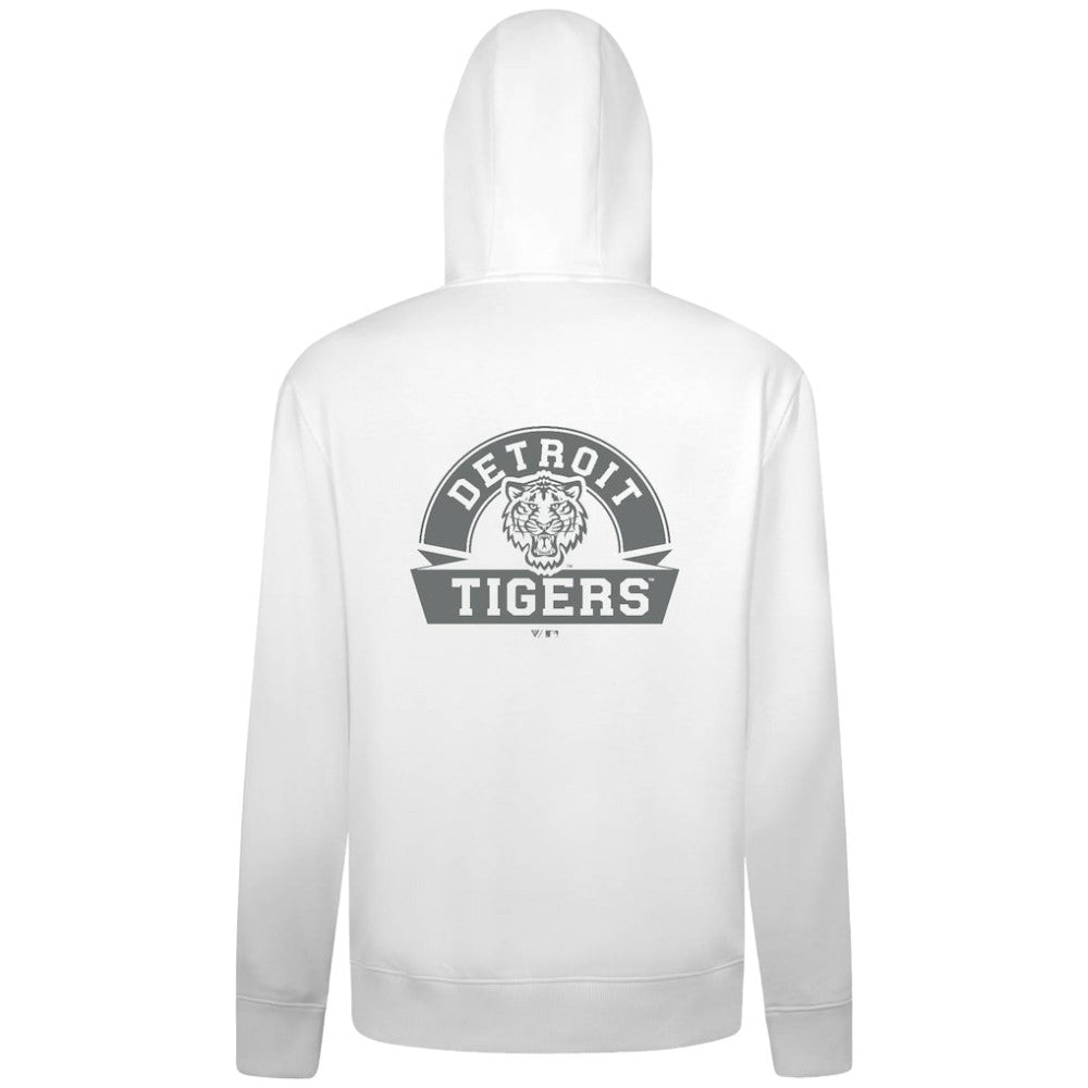 Detroit Tigers Levelwear Podium Banner Arch Full-Zip Hoodie White