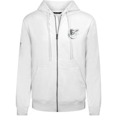 Baltimore Orioles Levelwear Podium Banner Arch Full-Zip Hoodie White