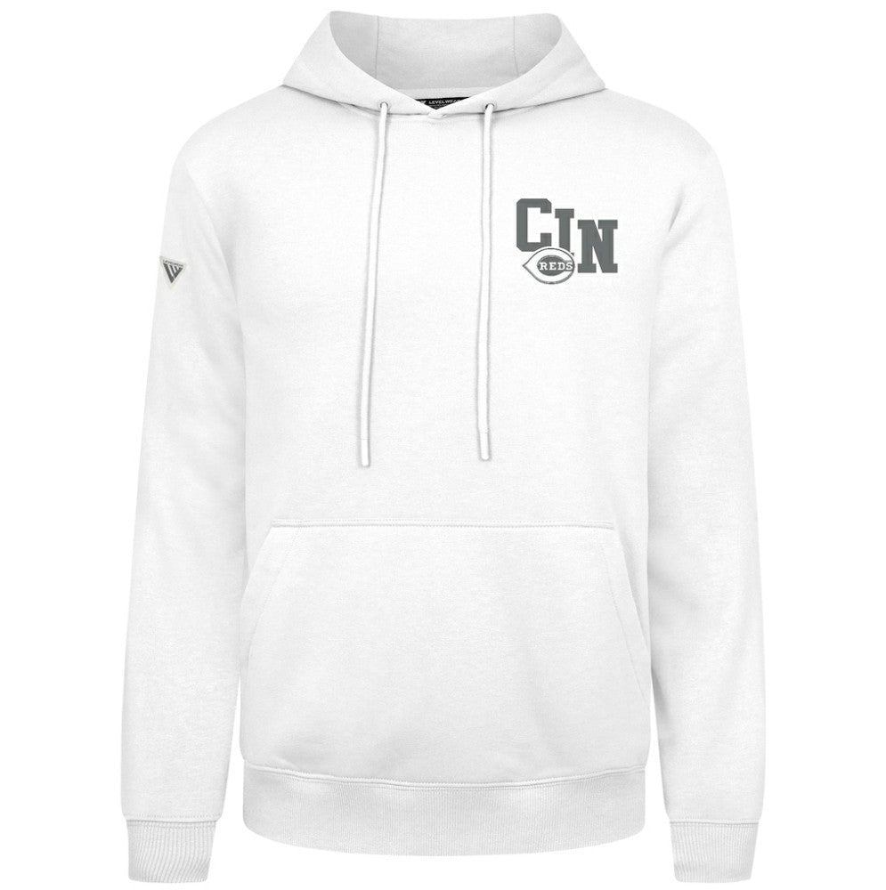 Cincinnati Reds Levelwear Podium Grain Hoodie White