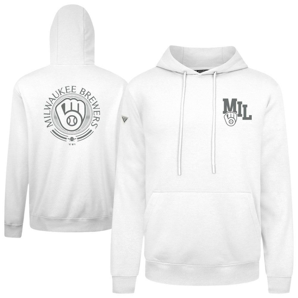 Milwaukee Brewers Levelwear Podium Grain Hoodie White
