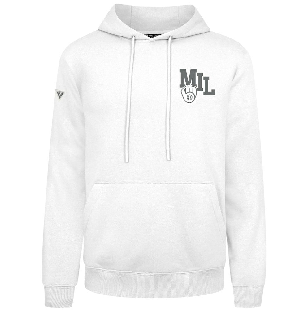 Milwaukee Brewers Levelwear Podium Grain Hoodie White