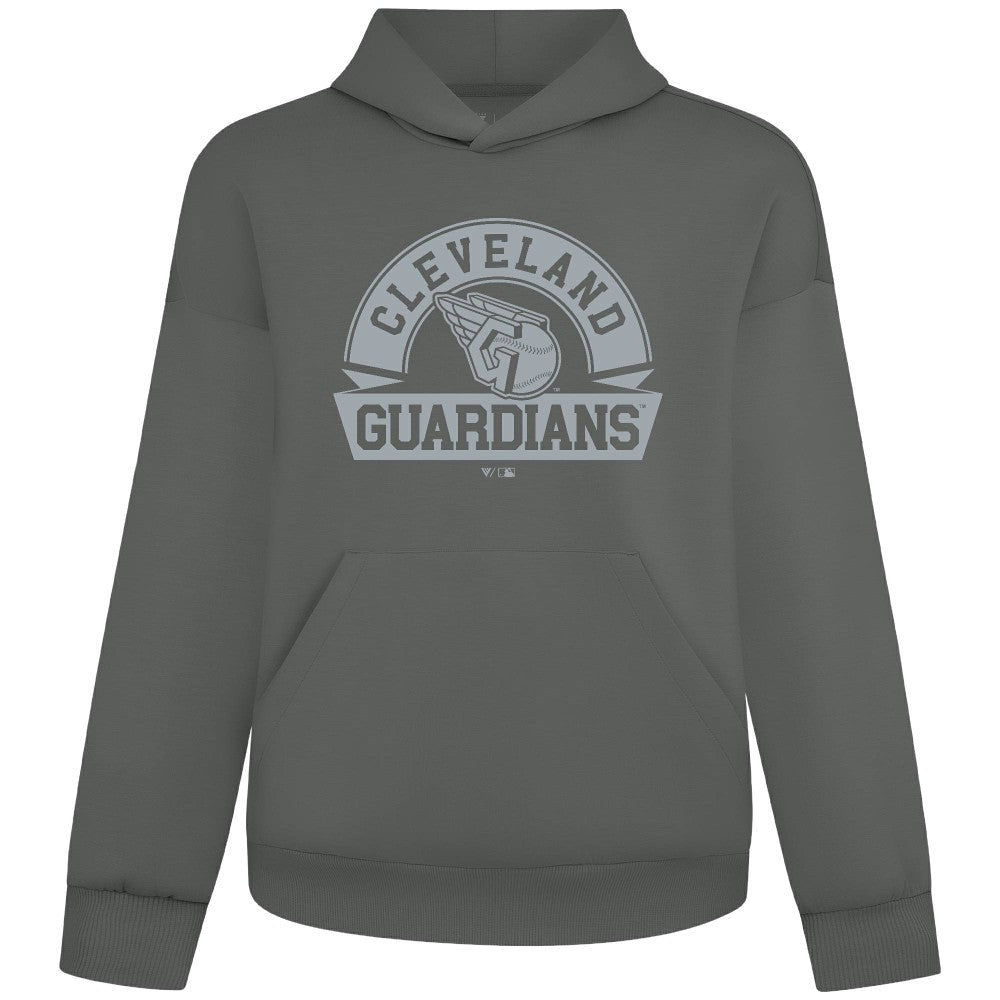 Cleveland Guardians Levelwear Luxe Signature Banner Arch Tri-Blend Hoodie Gray