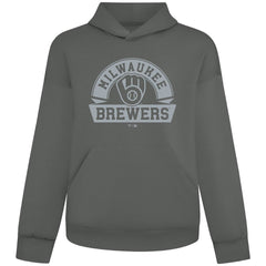 Milwaukee Brewers Levelwear Luxe Signature Banner Arch Tri-Blend Hoodie Gray