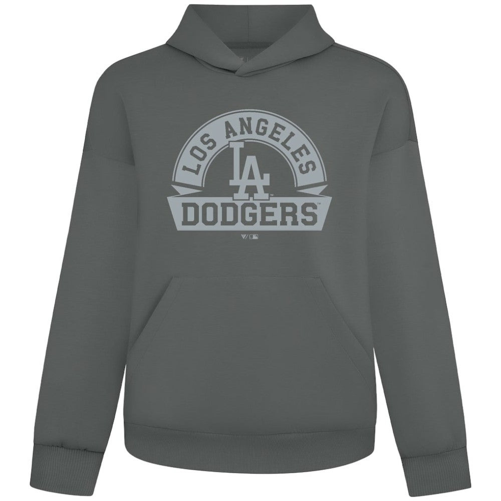 Los Angeles Dodgers Levelwear Luxe Signature Banner Arch Tri-Blend Hoodie Gray