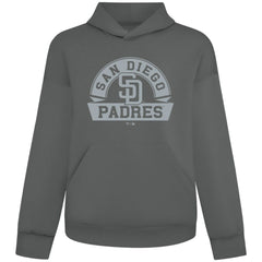 San Diego Padres Levelwear Luxe Signature Banner Arch Tri-Blend Hoodie Gray