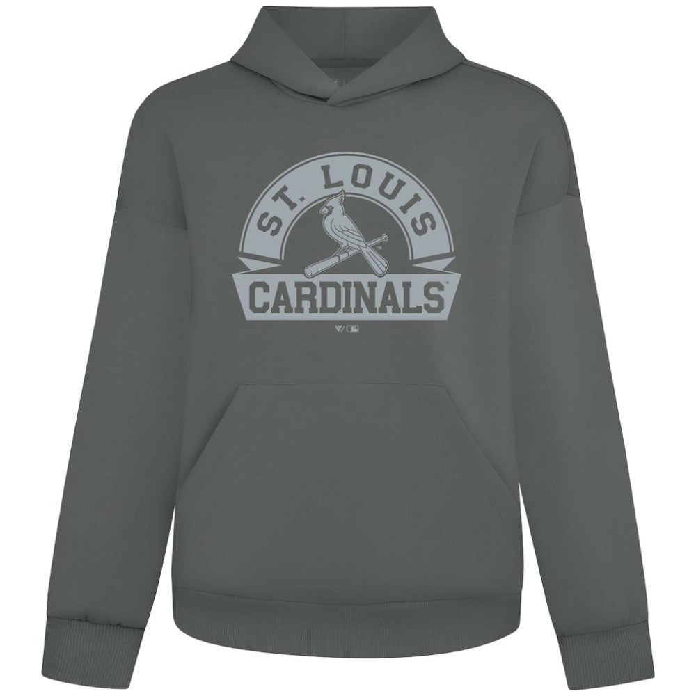 St. Louis Cardinals Levelwear Luxe Signature Banner Arch Tri-Blend Hoodie Gray