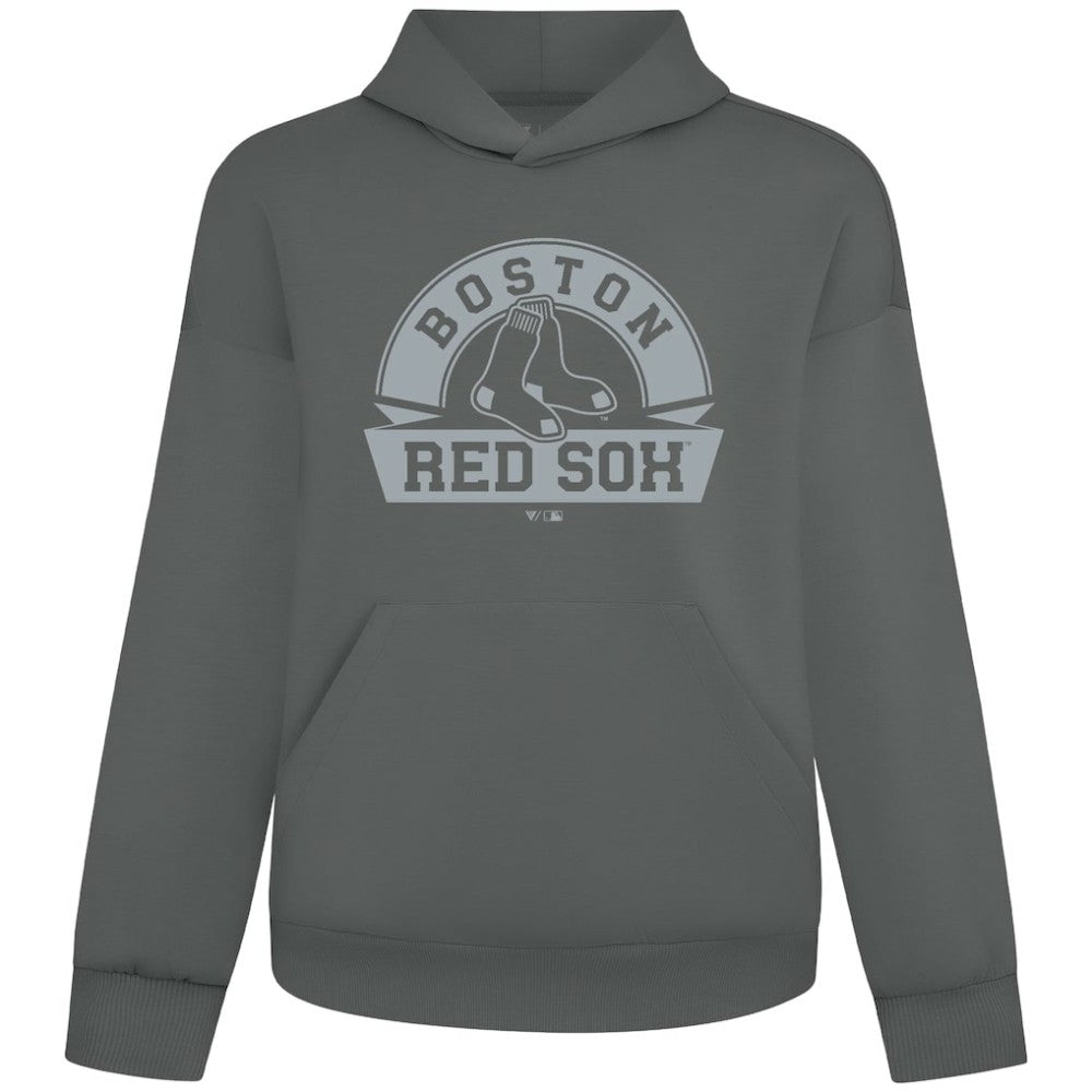 Boston Red Sox Levelwear Luxe Signature Banner Arch Tri-Blend Hoodie Gray