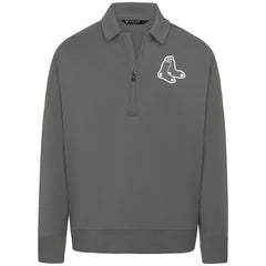 Boston Red Sox Levelwear Luxe Signature Quarter-Zip Chenille Logo Tri-Blend Sweatshirt Gray